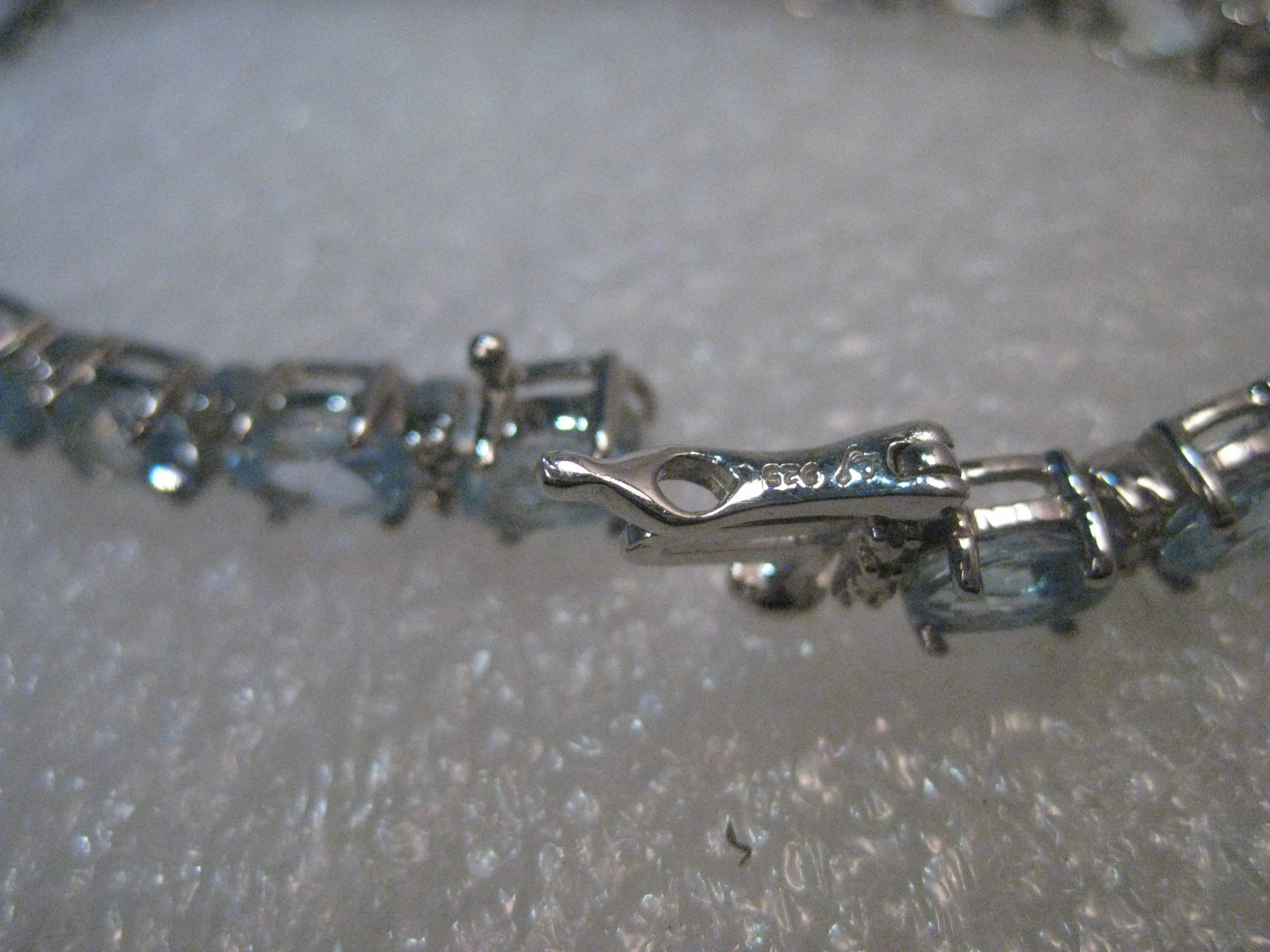 Sterling Silver Created Blue Topaz Tennis Bracelet, 7", 15.75tcw, 15.31 grams, 5mm wide
