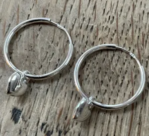 Sterling Silver Hoop and Hearts earrings