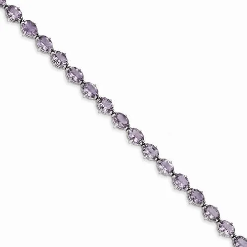 Sterling Silver Pink Amethyst Bracelet