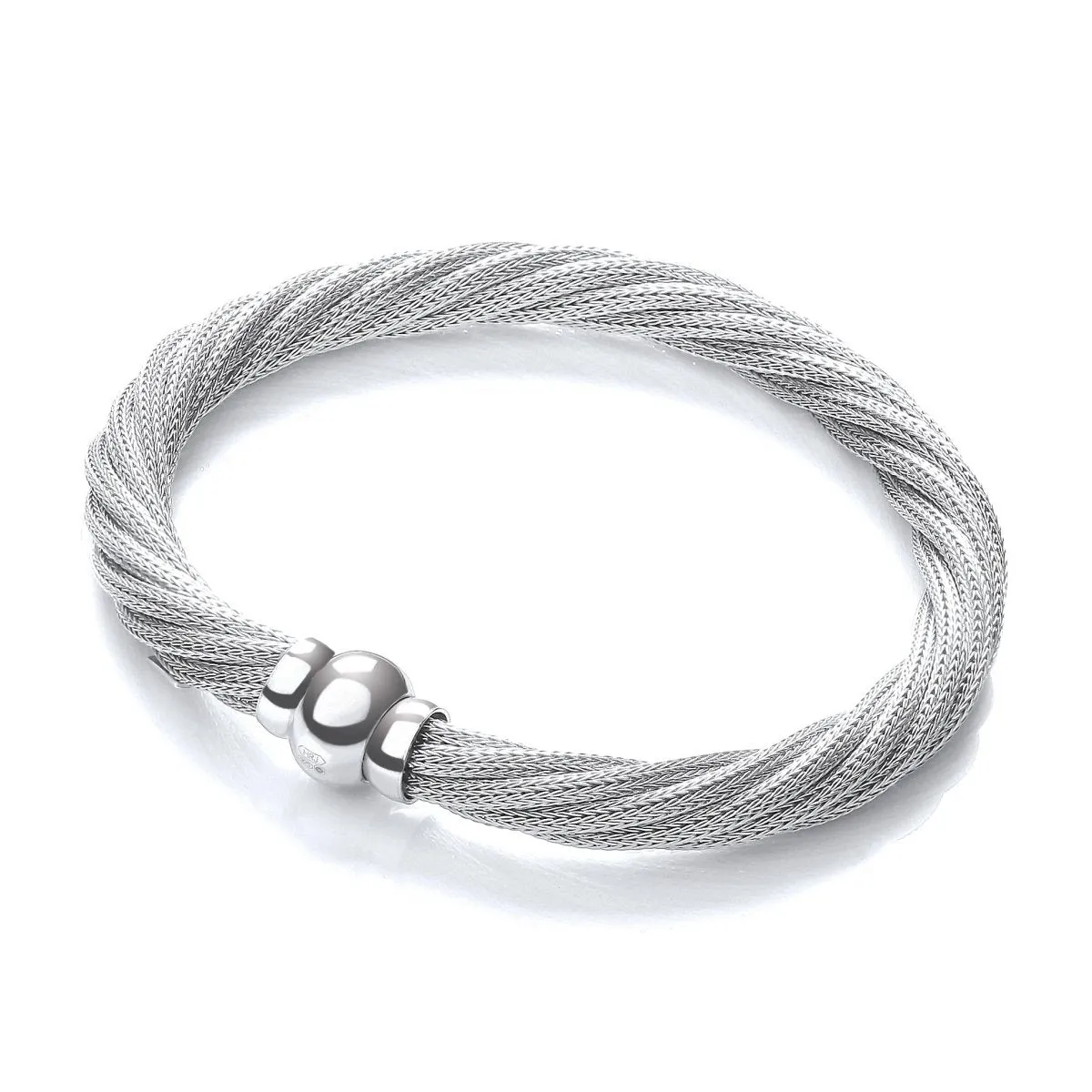 Sterling Silver Twist Mesh Bracelet