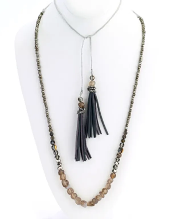 Suede Tassels Single Strand Necklace