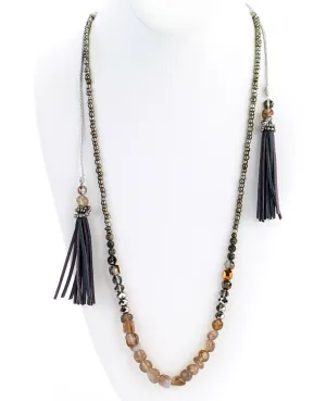 Suede Tassels Single Strand Necklace