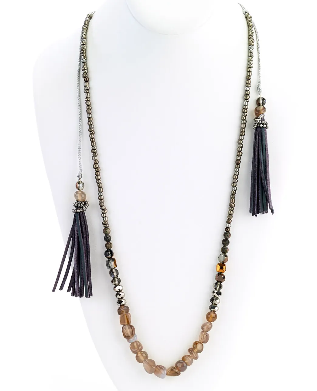 Suede Tassels Single Strand Necklace