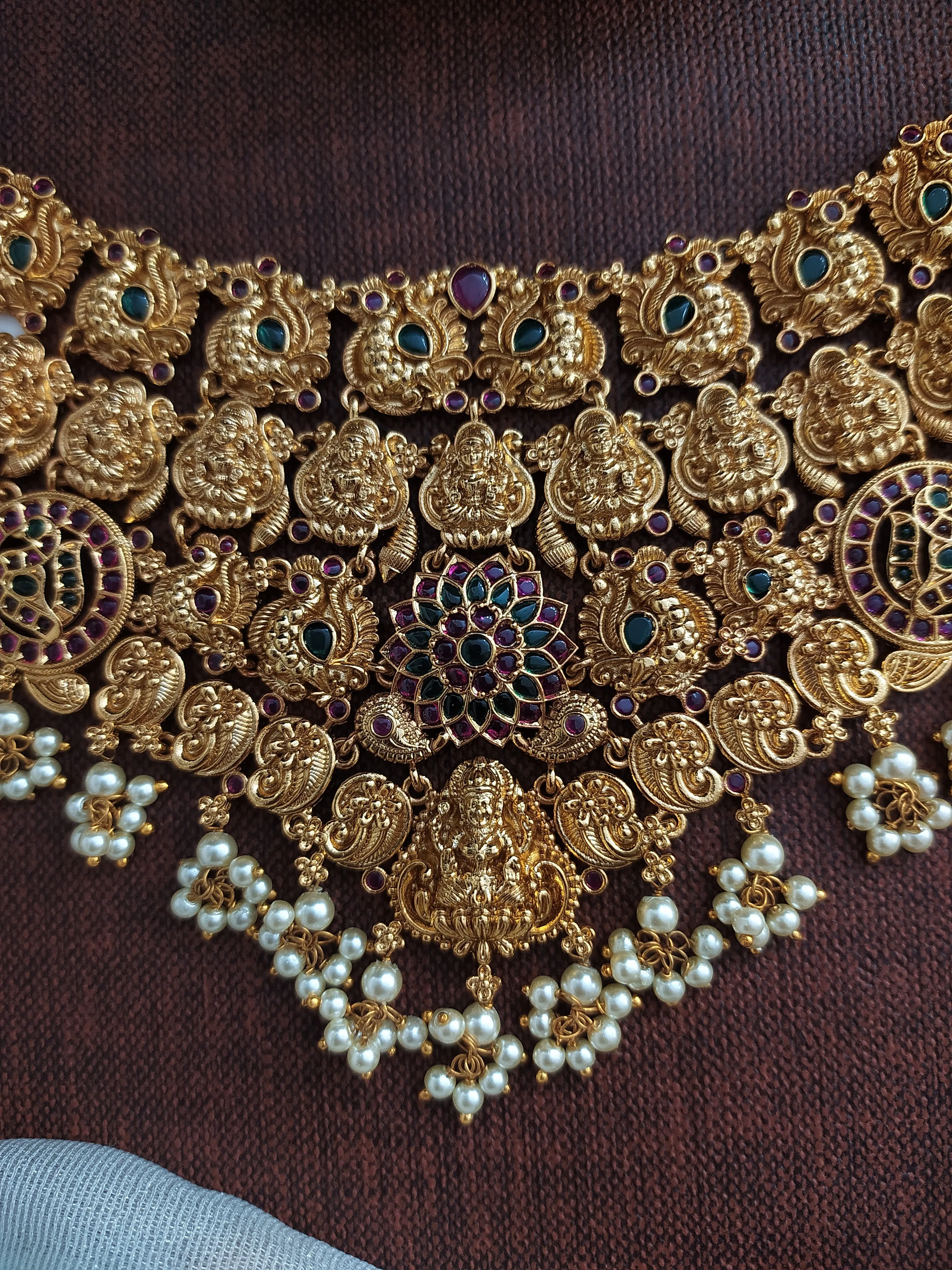The Enchanting Multilayer Floral - Kemp Stone lakshmi ji Choker Set