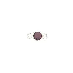 Tiny Round Channel Set Amethyst Connector
