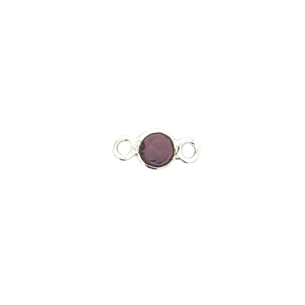 Tiny Round Channel Set Amethyst Connector