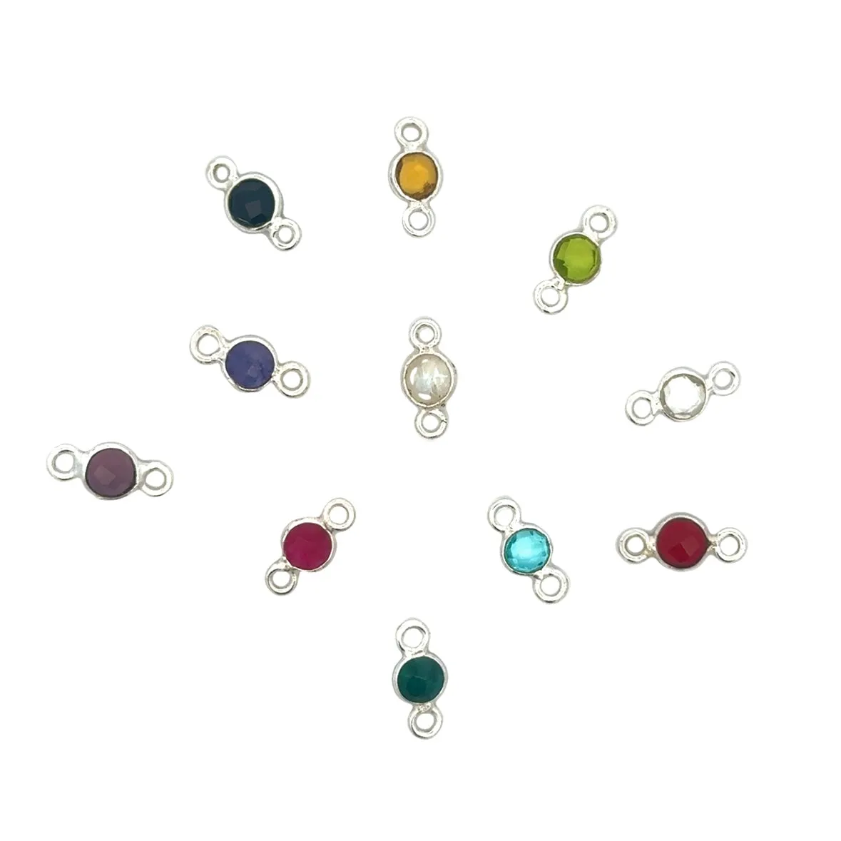 Tiny Round Channel Set Amethyst Connector