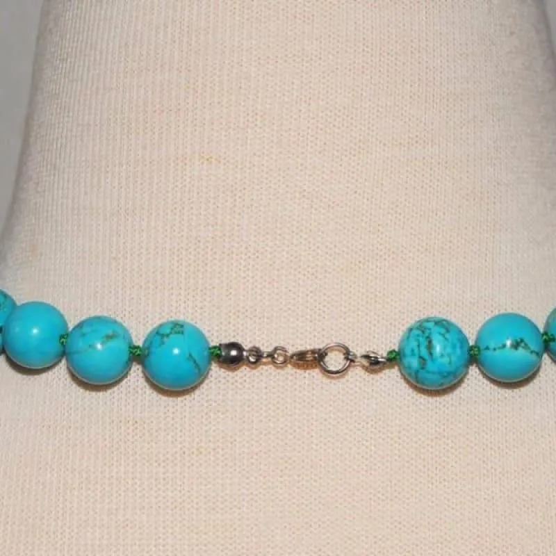 Turquoise with Black Quartz Color Block Necklace