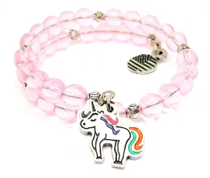 Unicorn With Rainbow Tail Multi Wrap Bracelet