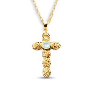 VC051 Quartz Cross Necklace