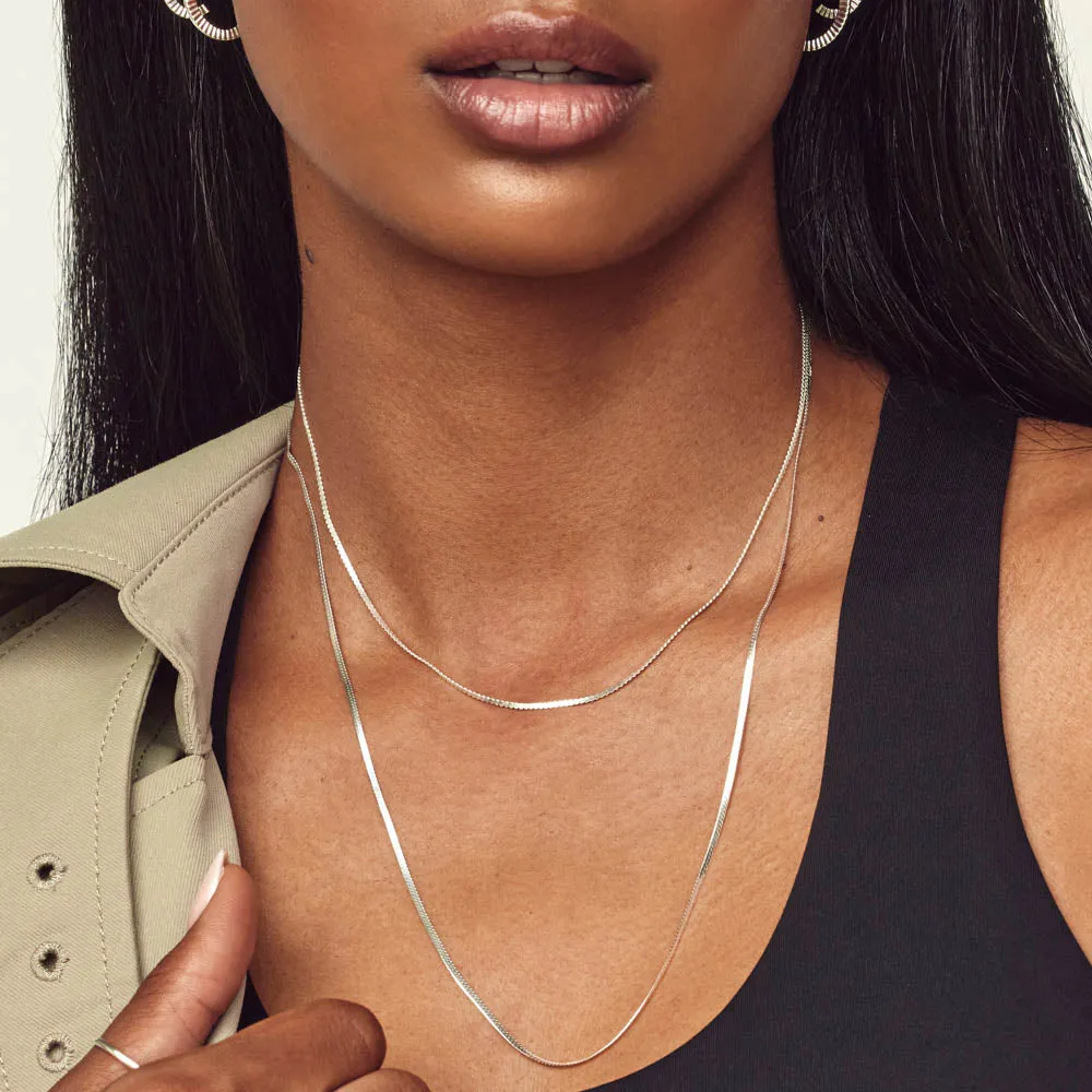 Viper Choker Chain Necklace in Silver