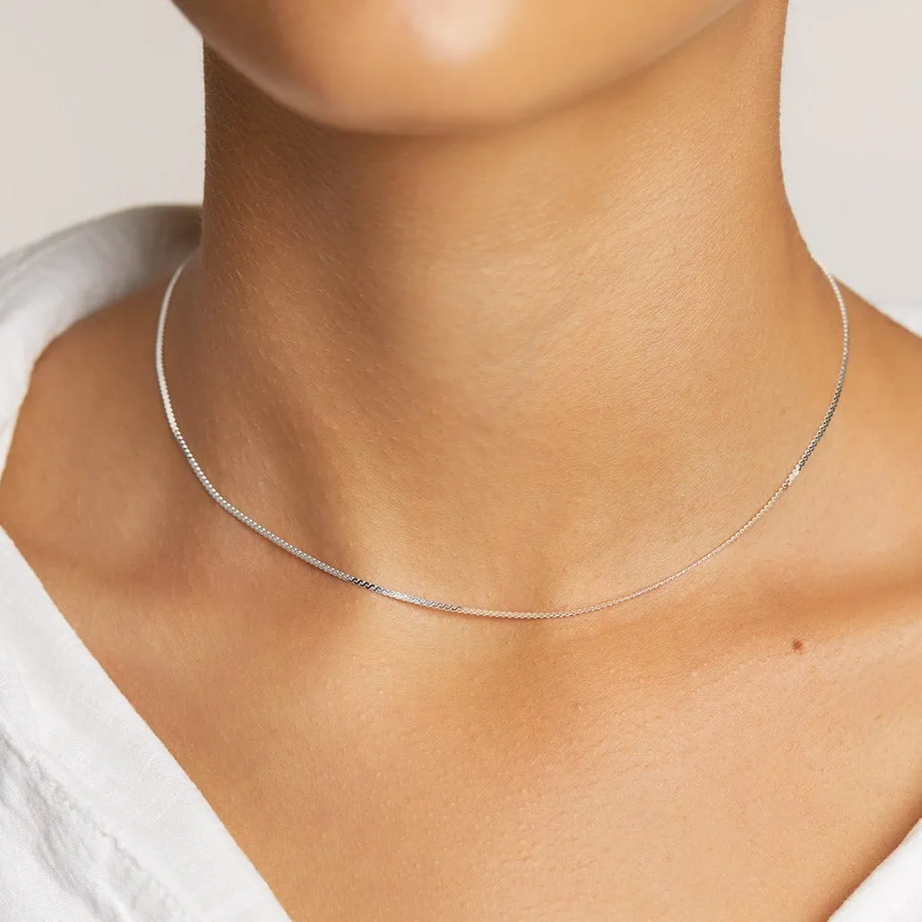 Viper Choker Chain Necklace in Silver