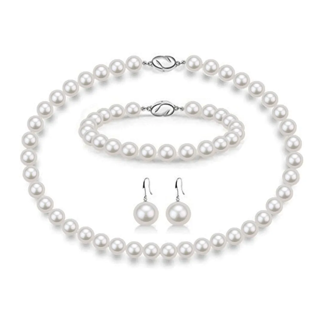 White Freshwater Pearl 3-Piece Jewelry Set