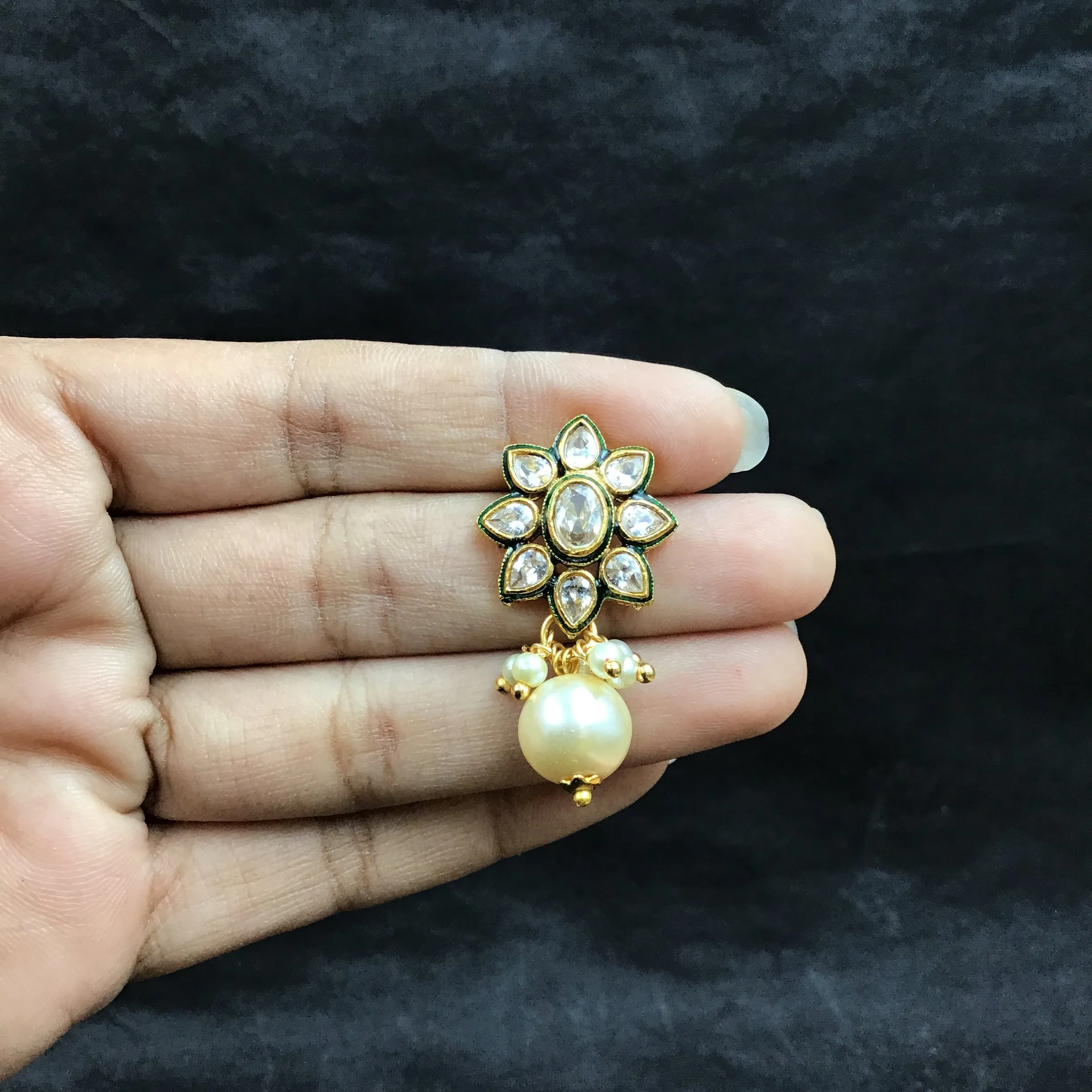 White Polki Necklace Set